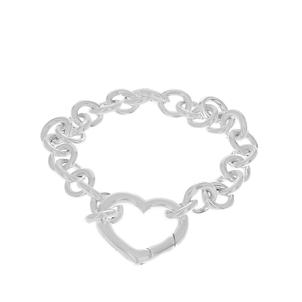 Tiffany & Co. Heart Clasp Chain Link Bracelet in Sterling Silver