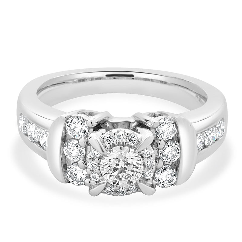 14 Karat White Gold Round Diamond Engagement Ring