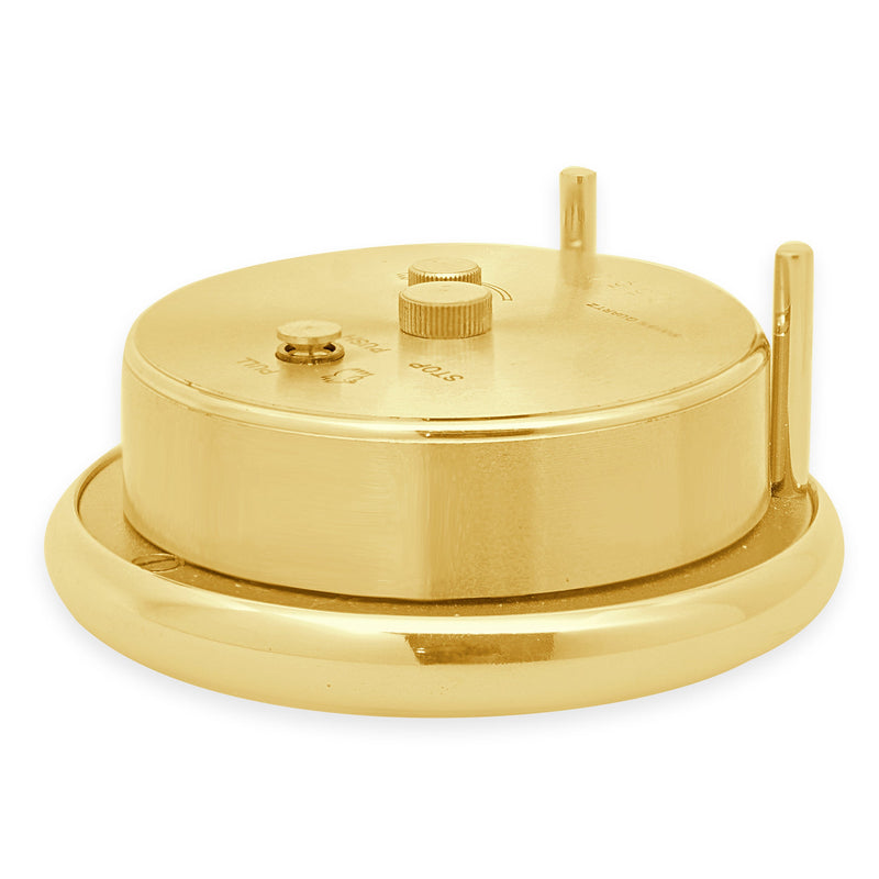 Tiffany & Co. Round Brass Desk Alarm Clock Swiss Quartz