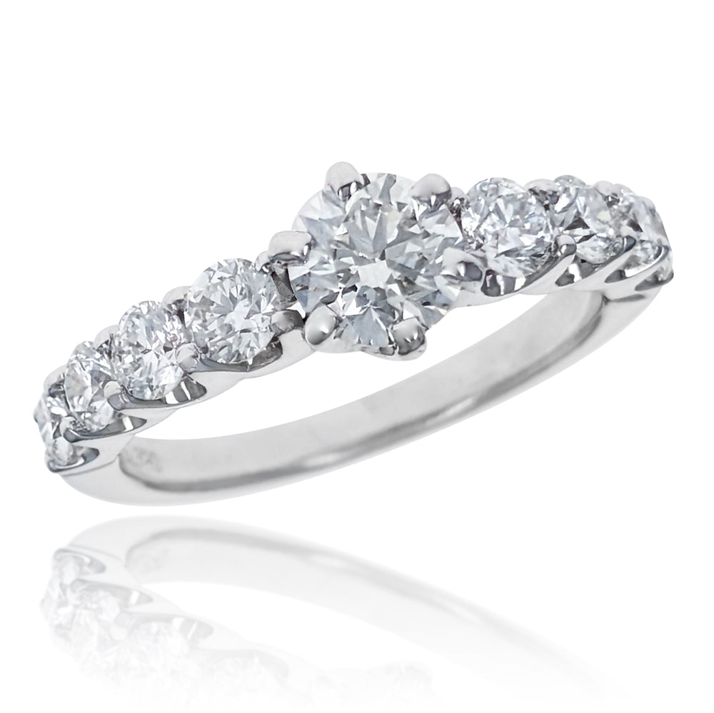 Platinum Round Brilliant Cut Diamond Engagement Ring