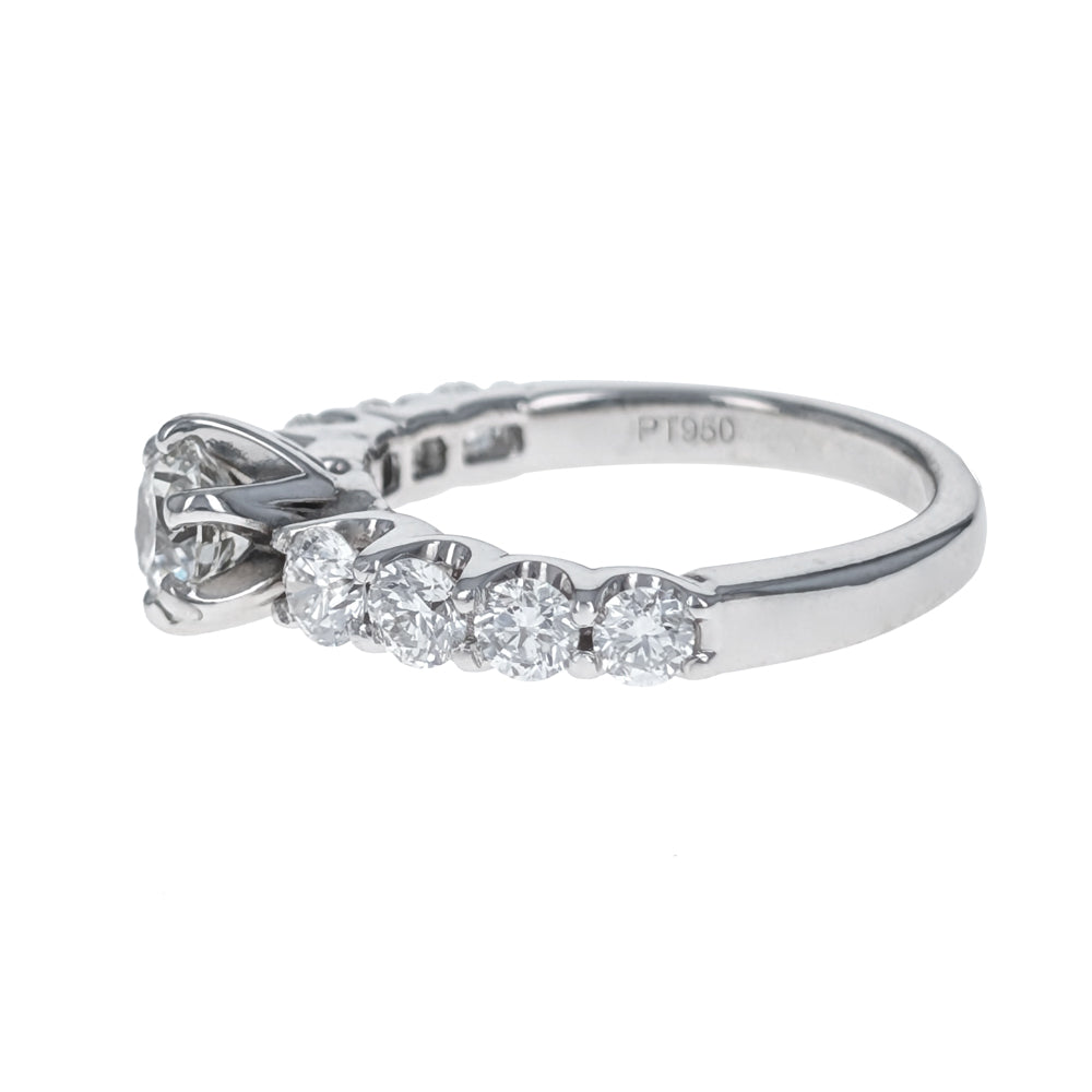 Platinum Round Brilliant Cut Diamond Engagement Ring