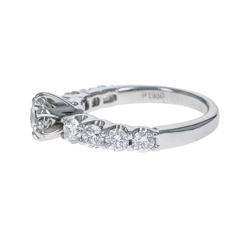Platinum Round Brilliant Cut Diamond Engagement Ring