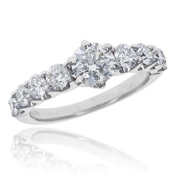 Platinum Round Brilliant Cut Diamond Engagement Ring