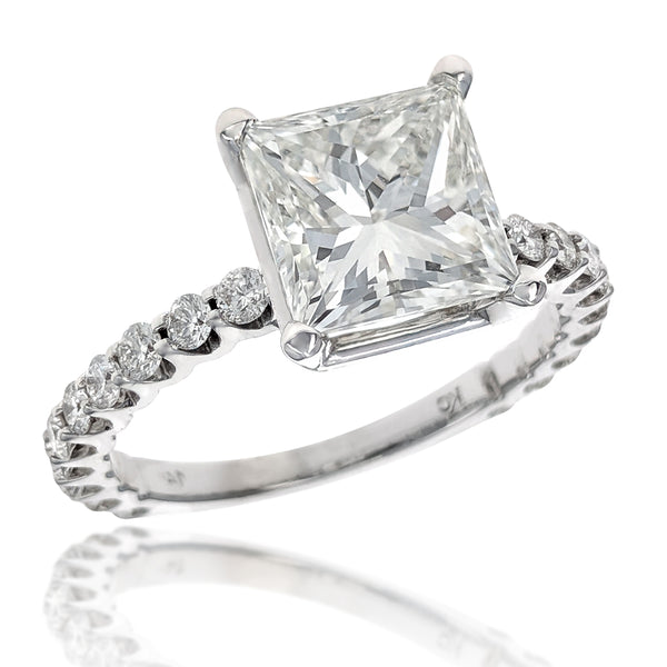 14K White Gold Diamond Engagement Ring