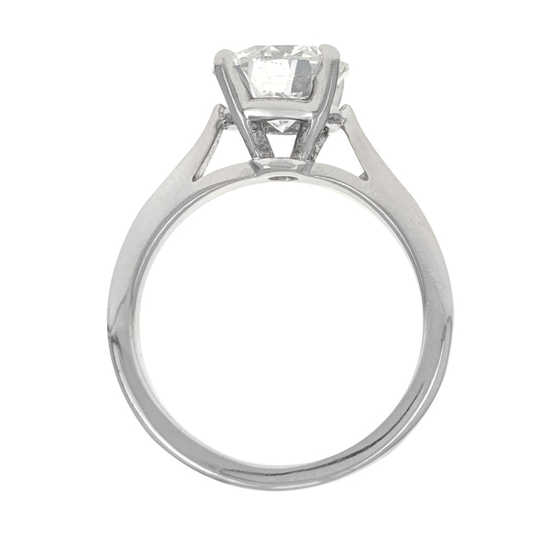 14K White Gold Round Brilliant Cut Solitaire Diamond Engagement Ring