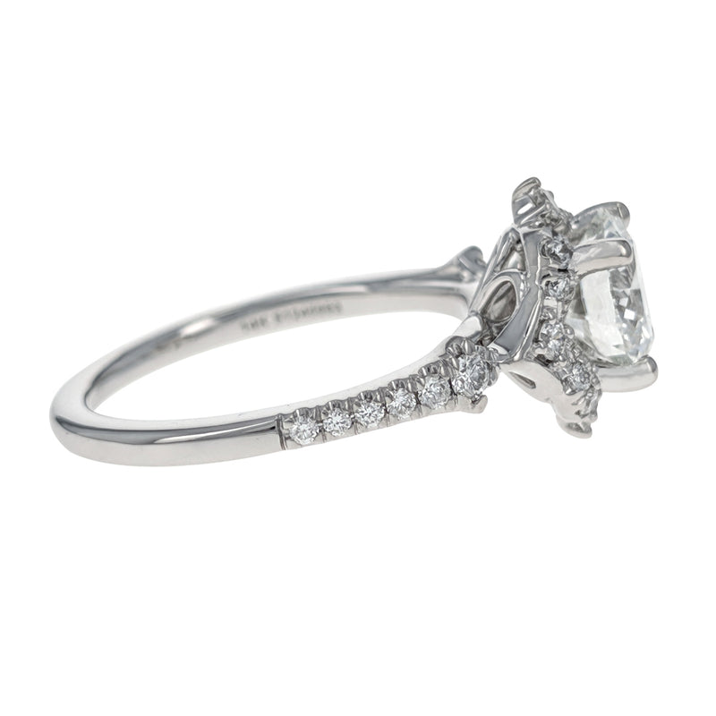 Gabriel & Co. 14K White Gold Round Brilliant Cut Diamond Engagement Ring