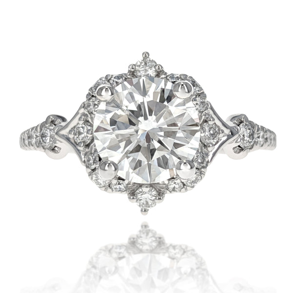 Gabriel & Co. 14K White Gold Round Brilliant Cut Diamond Engagement Ring