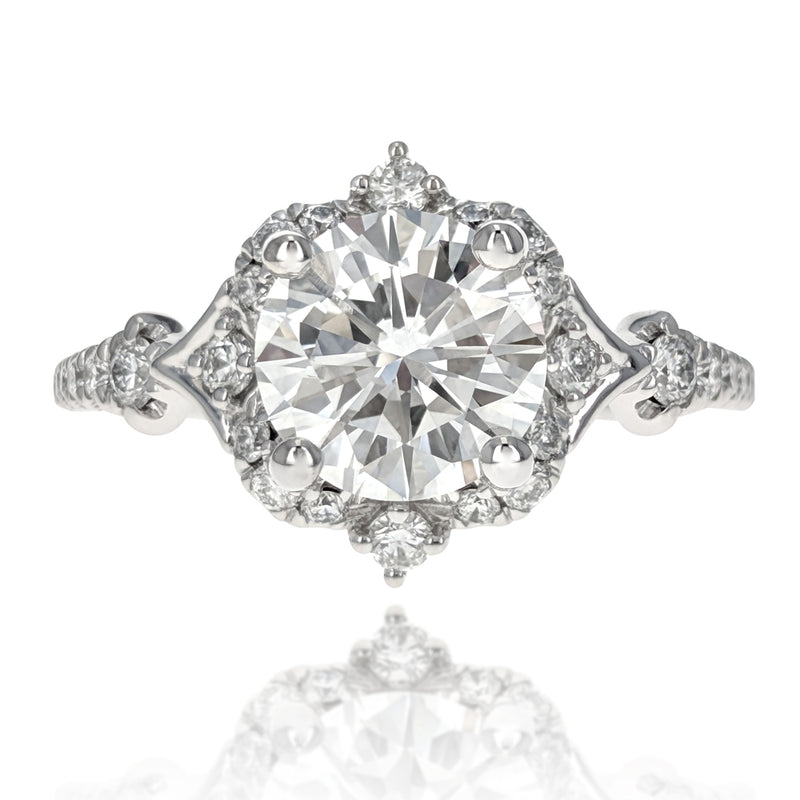 Gabriel & Co. 14K White Gold Round Brilliant Cut Diamond Engagement Ring