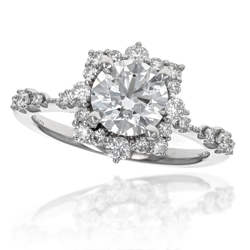 Gabriel & Co. 14K White Gold Round Brilliant Cut Diamond Engagement Ring