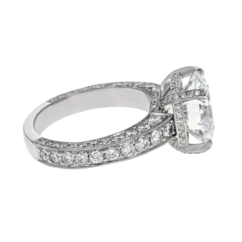 Platinum Round Brilliant Cut Diamond Engagement Ring