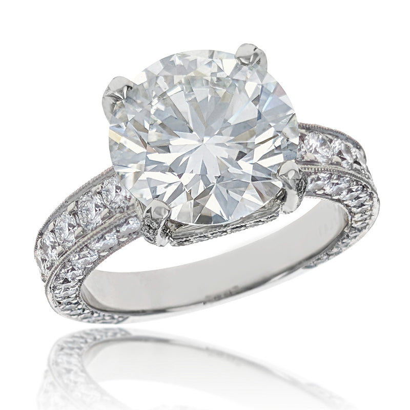 Platinum Round Brilliant Cut Diamond Engagement Ring