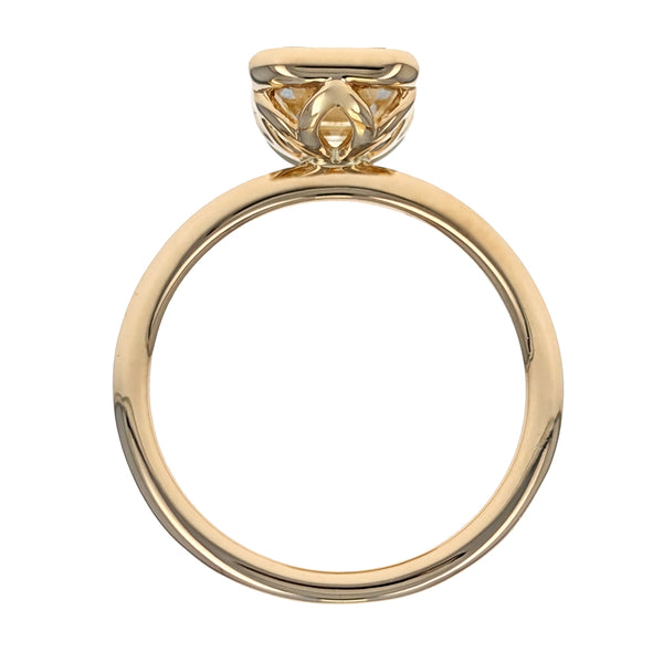 Gabriel & Co. 14K Yellow Gold Bezel Set Emerald Cut Diamond Engagement Ring