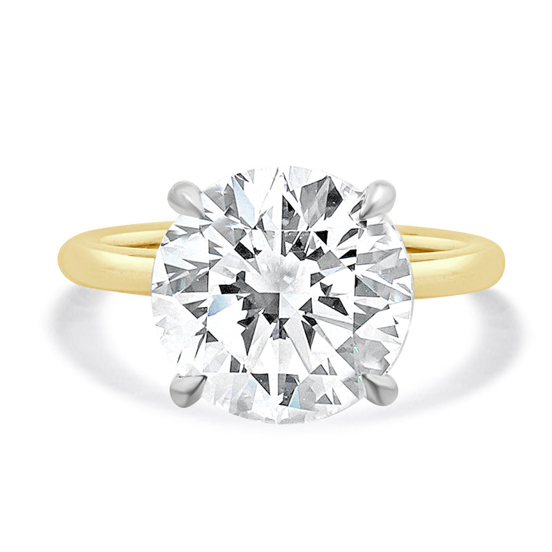 18 Karat Yellow & White Gold Diamond Engagement Ring