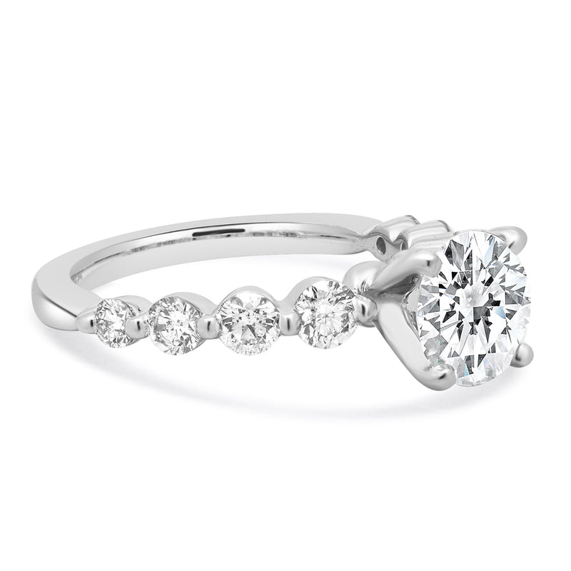 14 Karat White Gold Diamond Engagement Ring