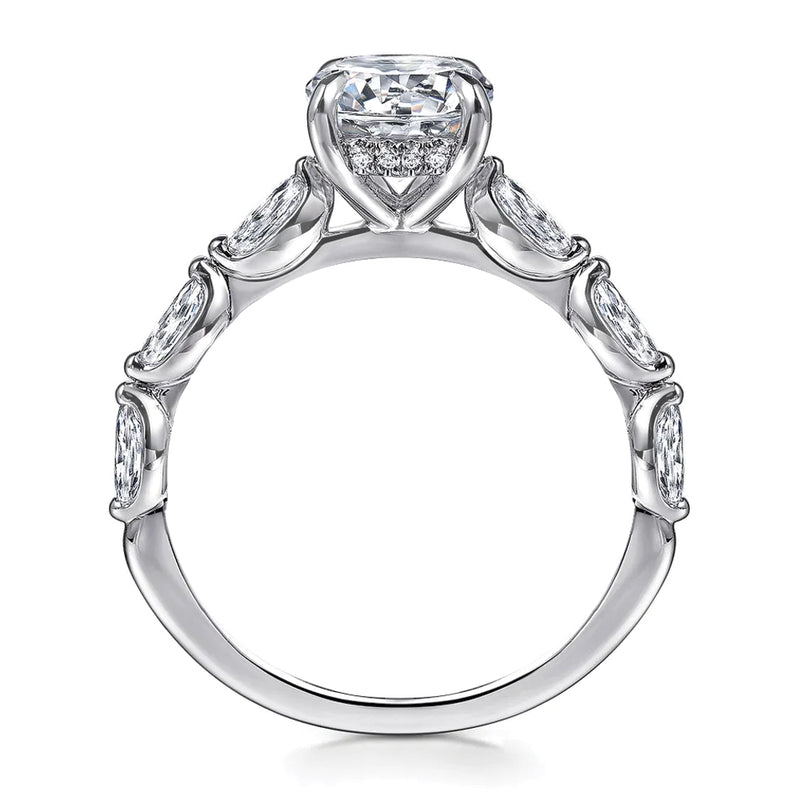 Gabriel & Co. 14K White Gold Round Brilliant Cut Diamond Engagement Ring