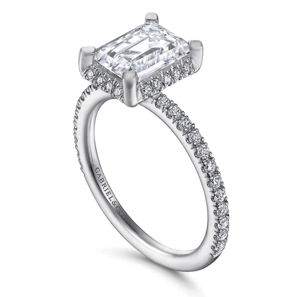 Gabriel & Co. 14K White Gold Emerald Cut Diamond Engagement Ring