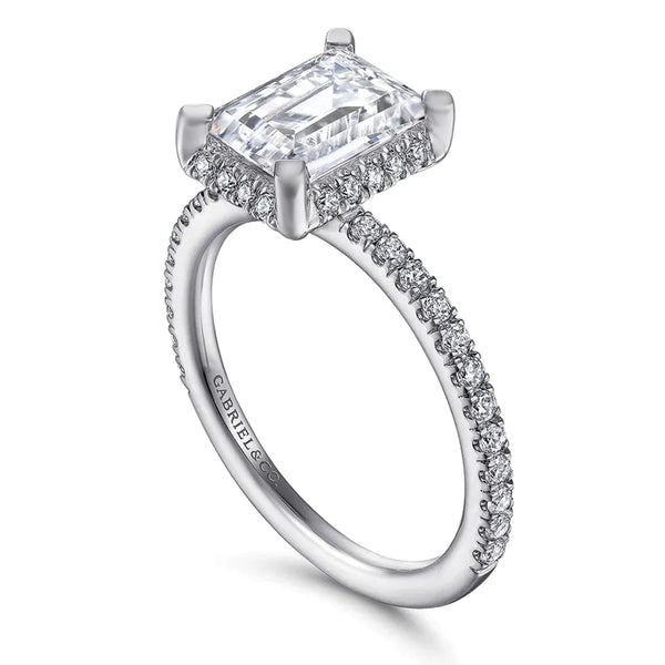 Gabriel & Co. 14K White Gold Emerald Cut Diamond Engagement Ring