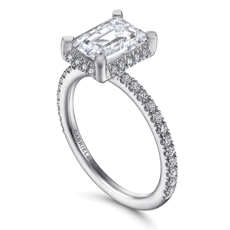 Gabriel & Co. 14K White Gold Emerald Cut Diamond Engagement Ring