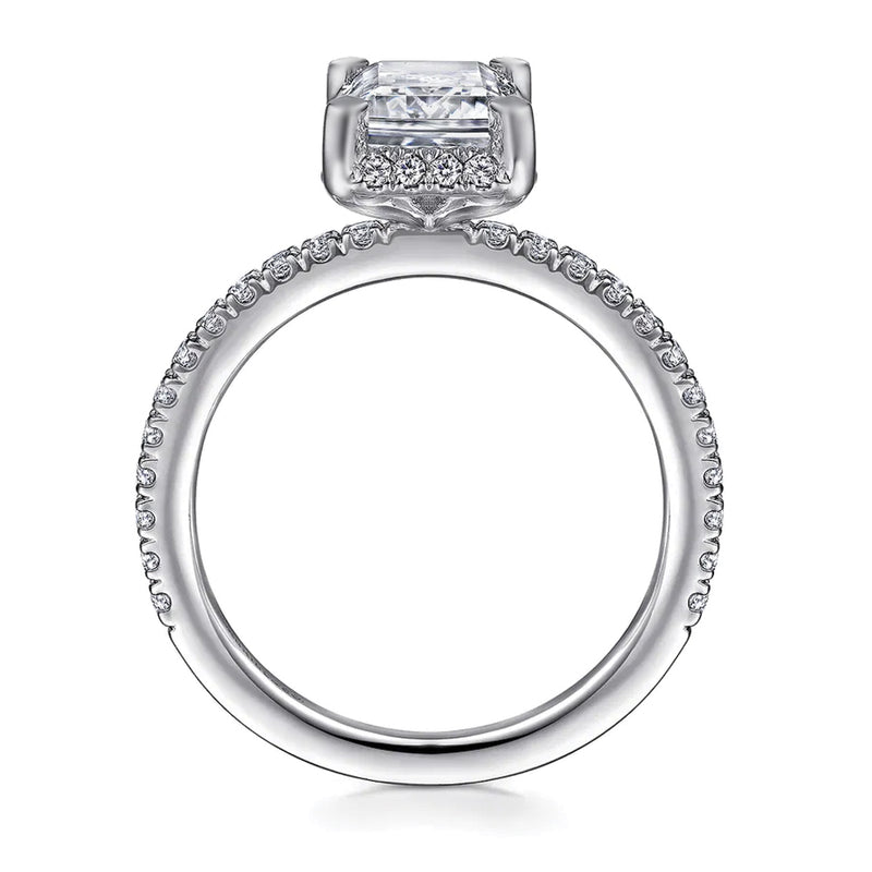 Gabriel & Co. 14K White Gold Emerald Cut Diamond Engagement Ring