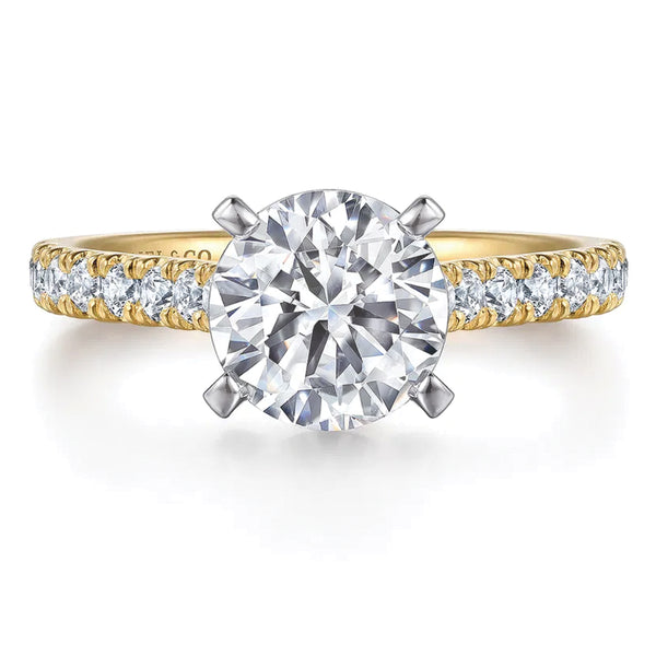 Gabriel & Co. 14K Yellow Gold Round Brilliant Cut Diamond Engagement Ring