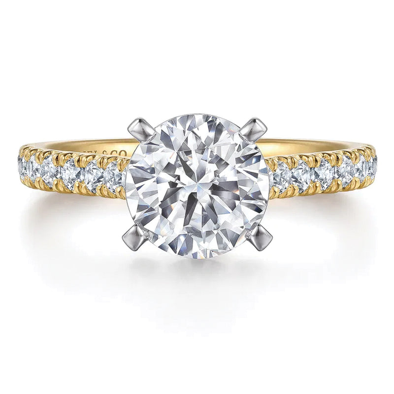 Gabriel & Co. 14K Yellow Gold Round Brilliant Cut Diamond Engagement Ring