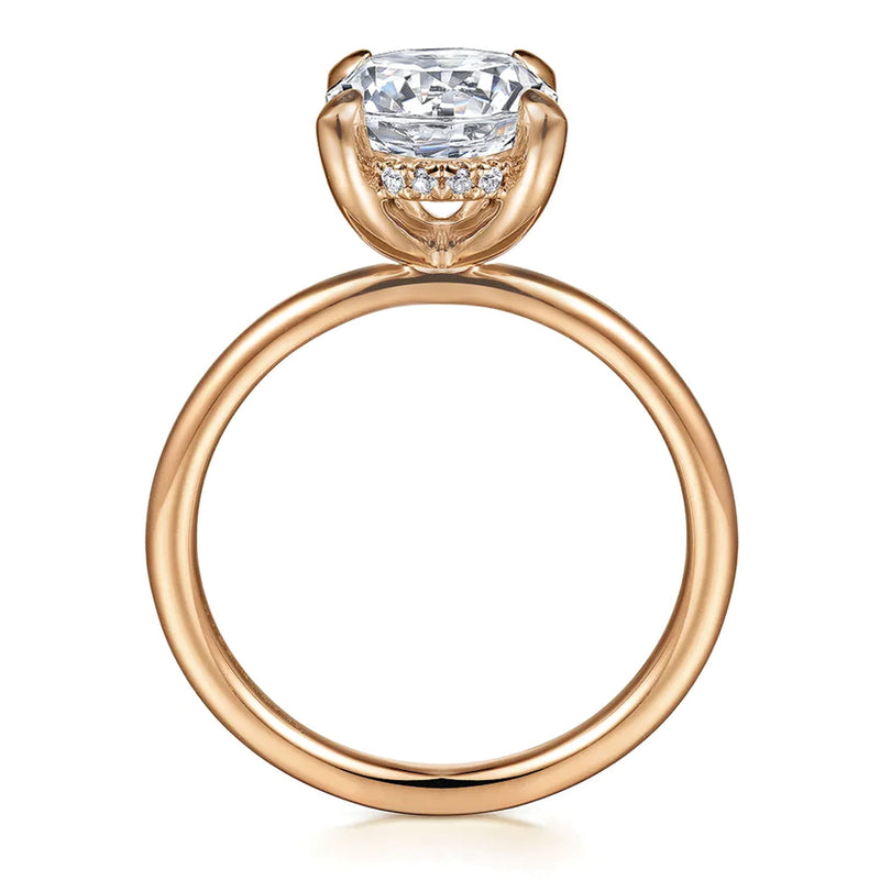 Gabriel & Co. 14K Rose Gold Round Brilliant Cut Diamond Engagement Ring