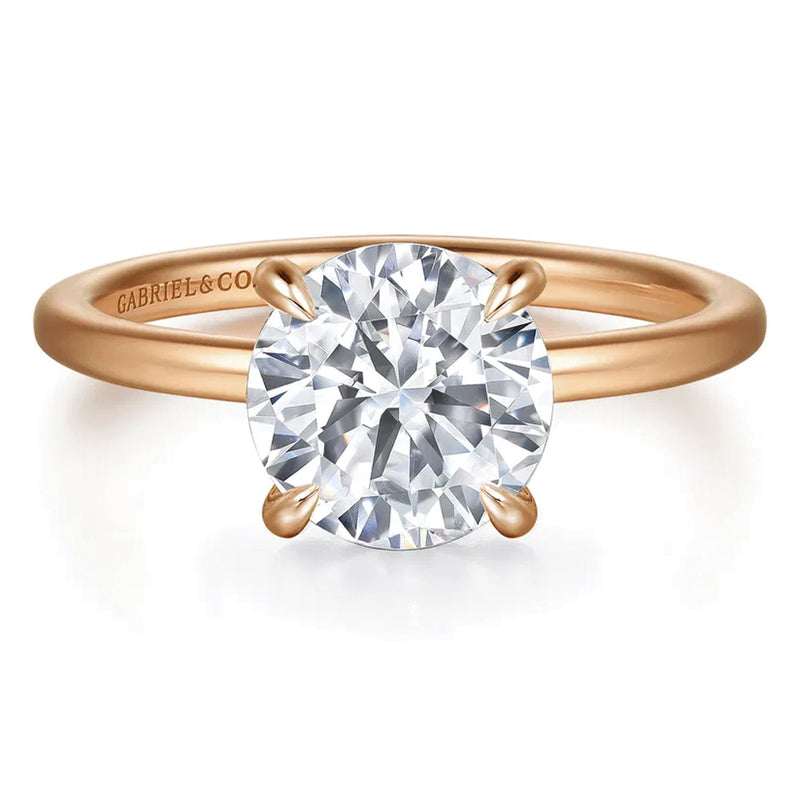 Gabriel & Co. 14K Rose Gold Round Brilliant Cut Diamond Engagement Ring