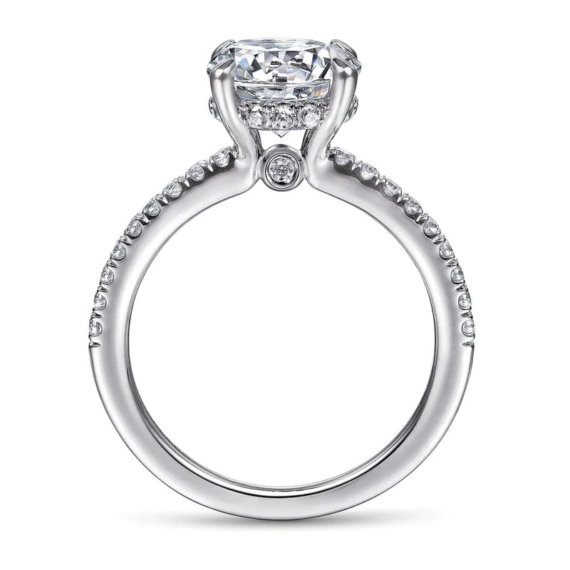 Gabriel & Co. 14K White Gold Round Brilliant Cut Diamond Engagement Ring