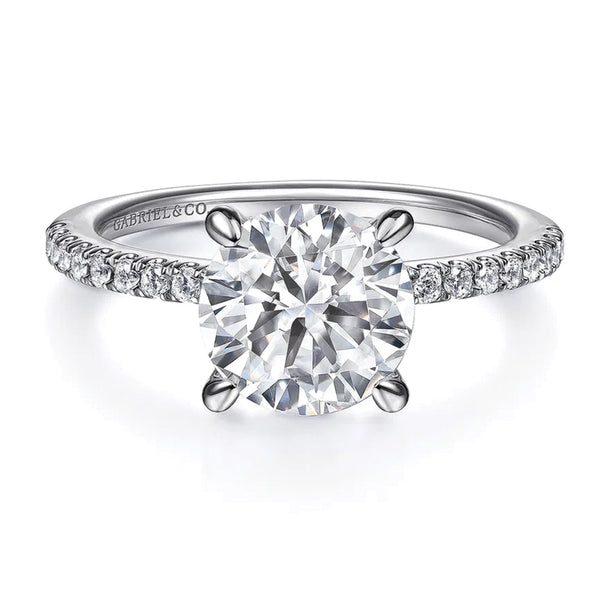 Gabriel & Co. 14K White Gold Round Brilliant Cut Diamond Engagement Ring