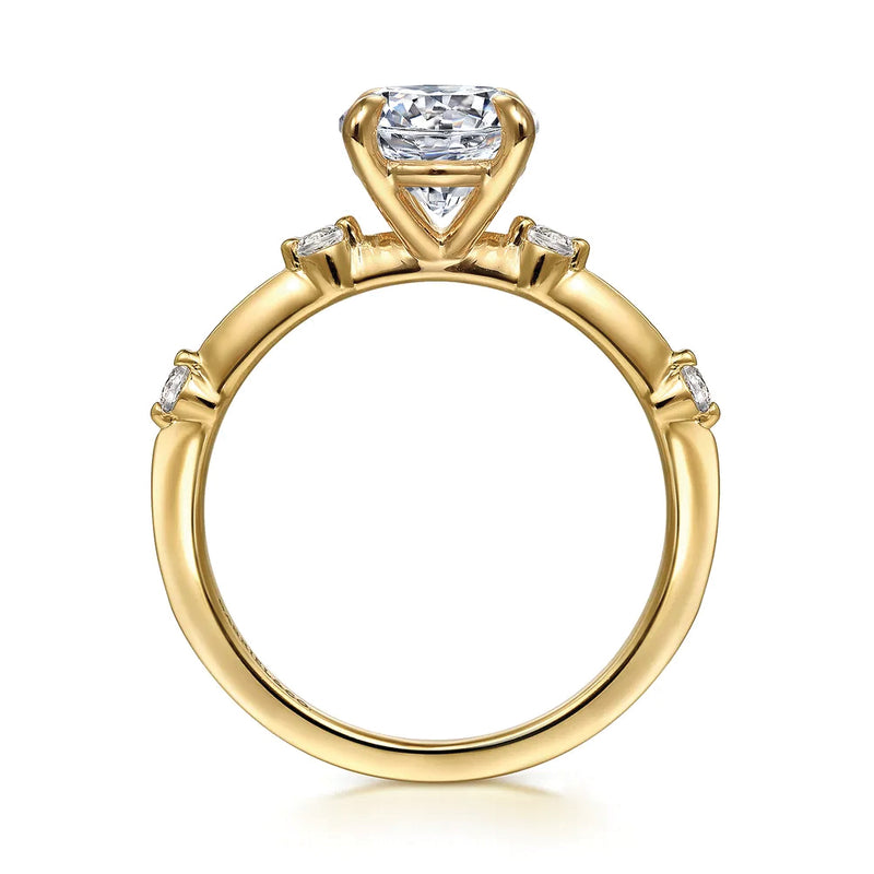 Gabriel & Co. 14K Yellow Gold Round Brilliant Cut Diamond Engagement Ring