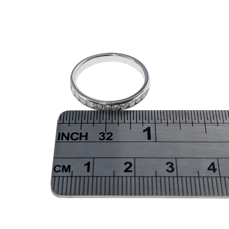 Round Brilliant Cut Channel Set Diamond Band in White Gold