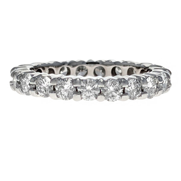14K White Gold Diamond Eternity Wedding Band