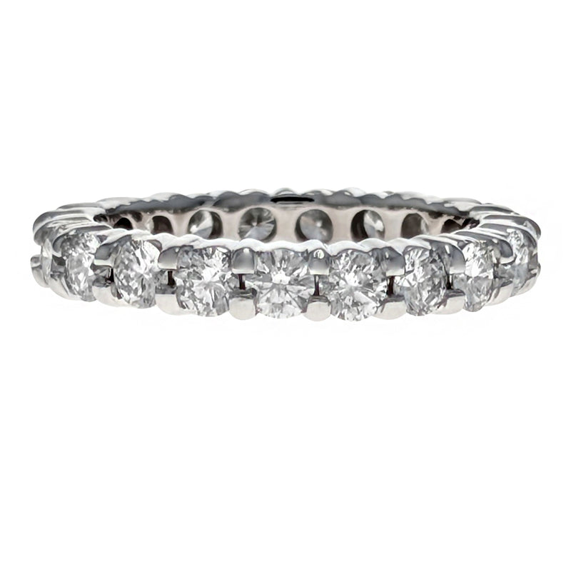 14K White Gold Diamond Eternity Wedding Band
