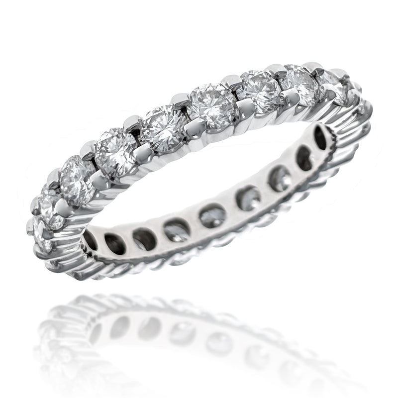 14K White Gold Diamond Eternity Wedding Band