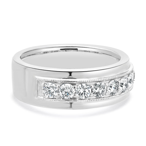 14 Karat White Gold Neil Lane Mens Diamond Band