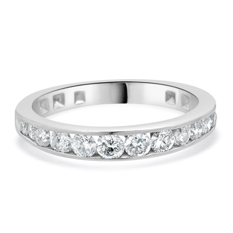 14 Karat White Gold Channel Set Diamond Anniversary Band