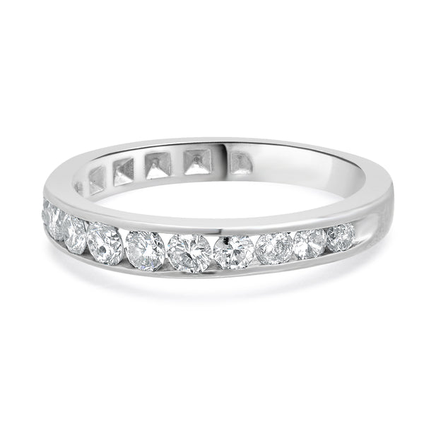 14 Karat White Gold Channel Set Diamond Anniversary Band