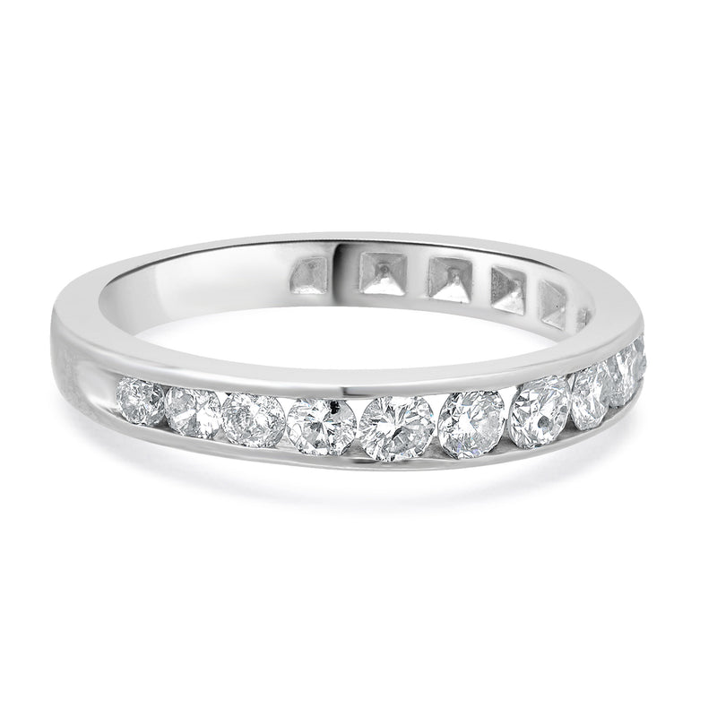 14 Karat White Gold Channel Set Diamond Anniversary Band