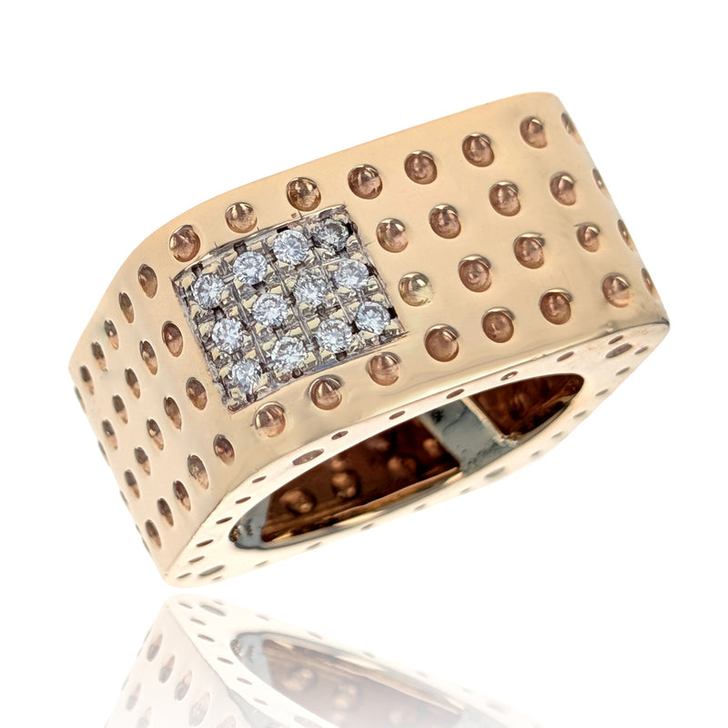 Diamond Dice Ring in Yellow Gold