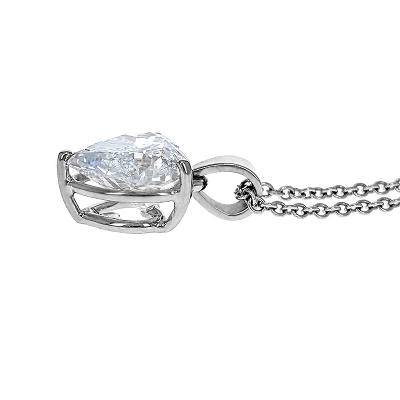 18K White Gold Heart Shaped Diamond Necklace