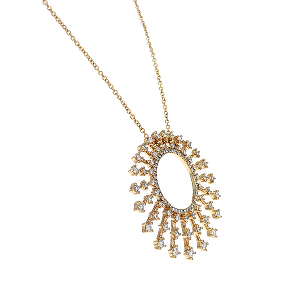 18K Yellow Gold Diamond Open Spray Necklace