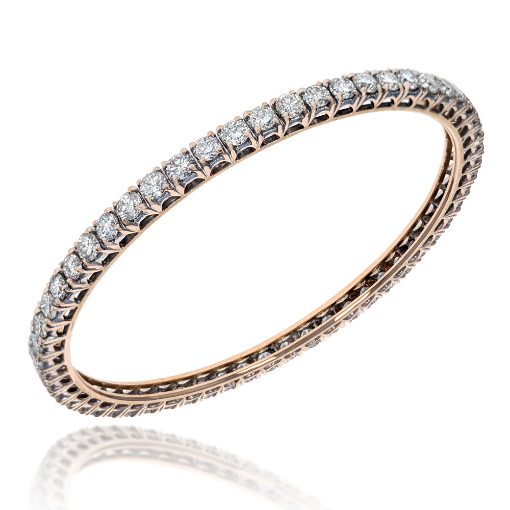 Diamond Bangle Bracelet in Yellow Gold