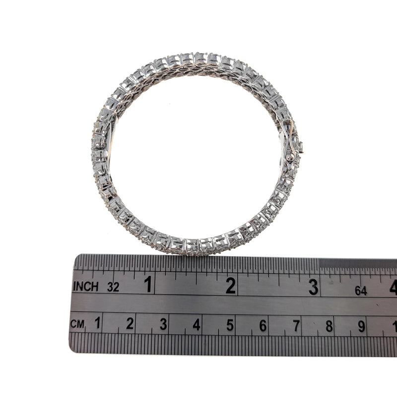 Five Row Marquise Cut Diamond Bangle Bracelet in White Gold