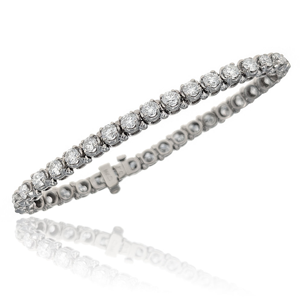 Diamond Inline Tennis Bracelet in White Gold