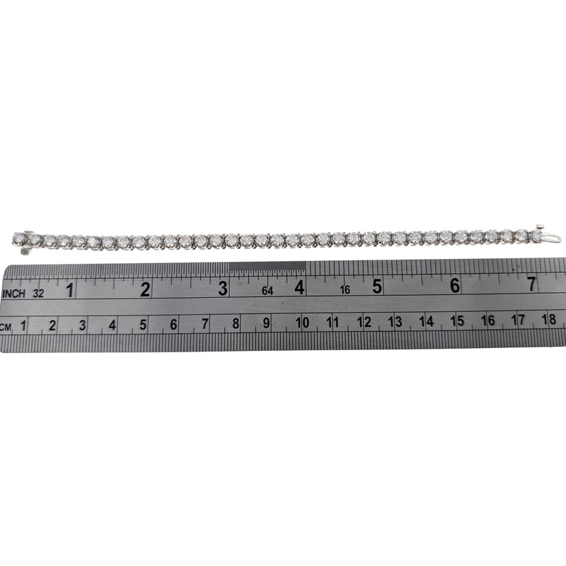 Diamond Inline Tennis Bracelet in White Gold