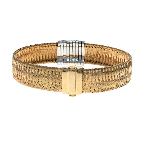 Roberto Coin 18K Yellow & White Gold Diamond Weave Bracelet