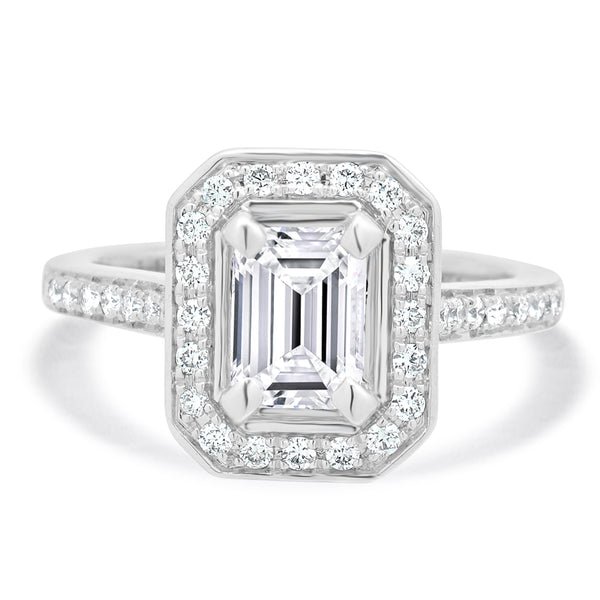 Valina 14 Karat White Gold Emerald Cut Engagement Ring