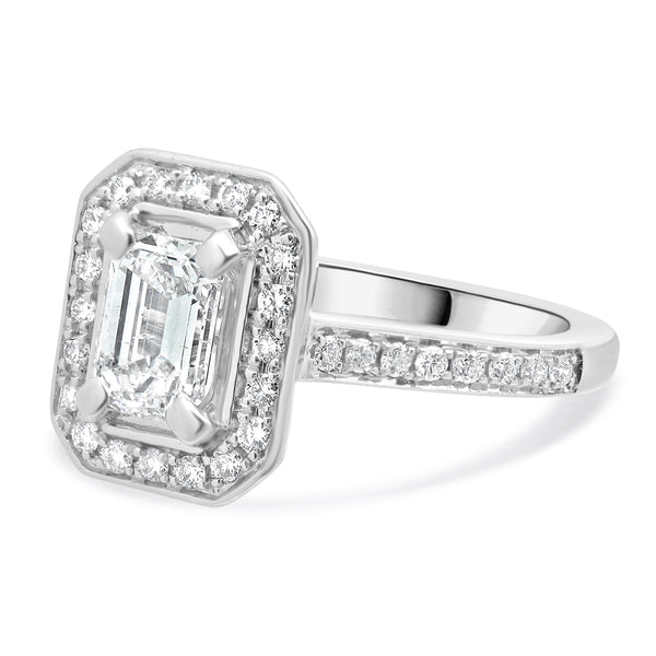 Valina 14 Karat White Gold Emerald Cut Engagement Ring
