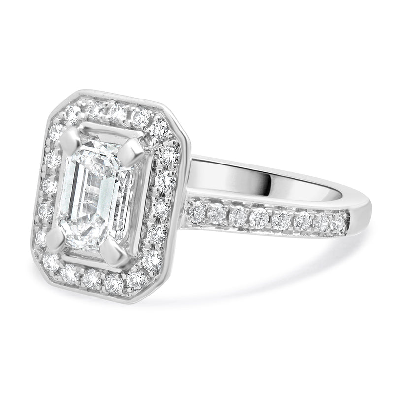 Valina 14 Karat White Gold Emerald Cut Engagement Ring