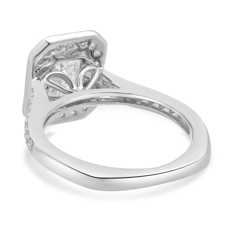 Valina 14 Karat White Gold Emerald Cut Engagement Ring